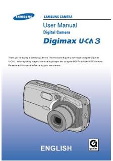 Samsung Digimax UCA 3 manual. Camera Instructions.